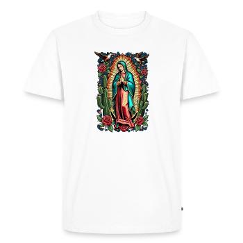 Madonna with Roses and Cacti - Men's Premium Organic T-Shirt - white - Front - Nico (187cm)