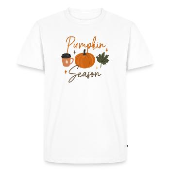 Autumn Pumpkin Season Illustration - Men's Premium Organic T-Shirt - white - Front - Nico (187cm)