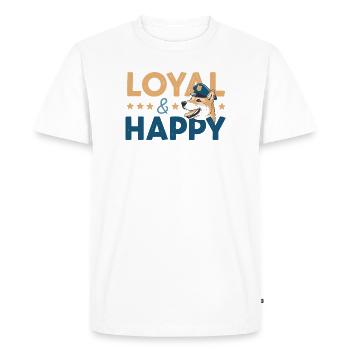 Loyal & Happy Graphic - T-shirt Premium bio Homme - blanc - Devant - Nico (187cm)