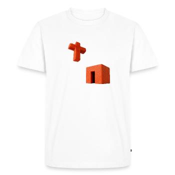 Crucifix Kaaba - T-shirt Premium bio Homme - blanc - Devant - Nico (187cm)