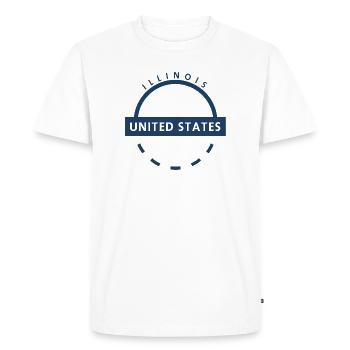 Insigne rond de l’Illinois avec texte américain - T-shirt Premium bio Homme - blanc - Devant - Nico (187cm)