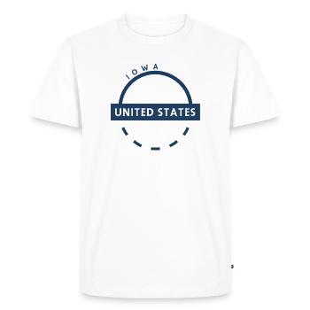 Iowa UnitedStates Arc Badge - Men's Premium Organic T-Shirt - white - Front - Nico (187cm)