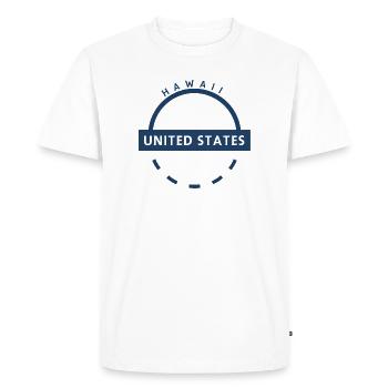 Emblème d’Hawaï aux États-Unis - T-shirt Premium bio Homme - blanc - Devant - Nico (187cm)