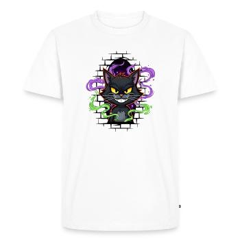 Graffiti chat néon - T-shirt Premium bio Homme - blanc - Devant - Nico (187cm)