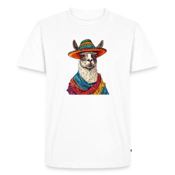 lama - T-shirt Premium bio Homme - blanc - Devant - Nico (187cm)