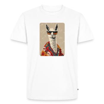 lama - T-shirt Premium bio Homme - blanc - Devant - Nico (187cm)