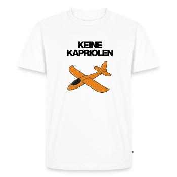 No capers Rüdiger Orange plane - Men's Premium Organic T-Shirt - white - Front - Nico (187cm)