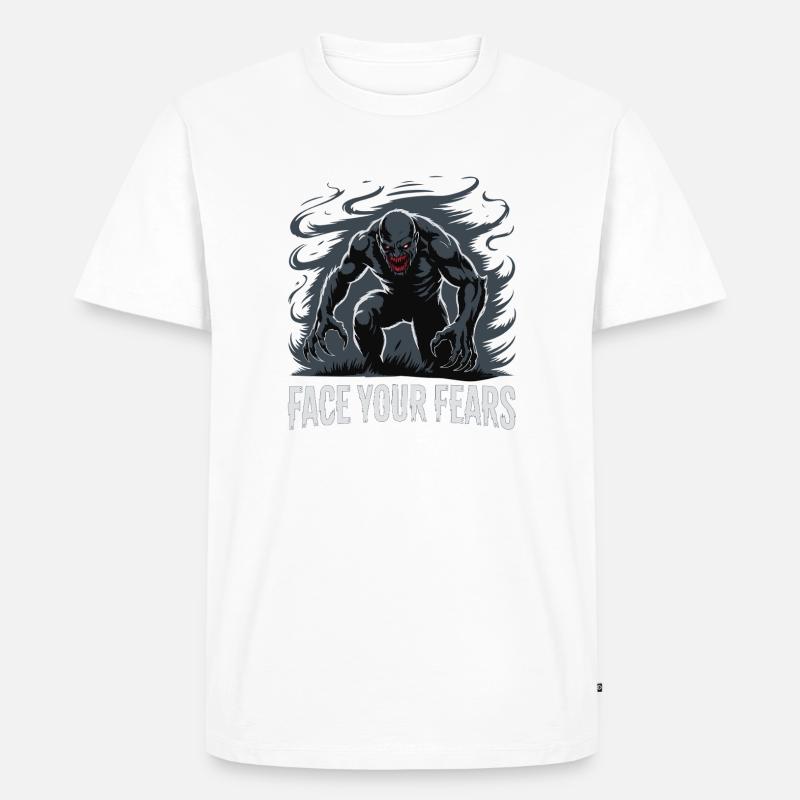 Stelle dich deinen Ängsten, Monster, Nightmare. - Männer Premium Bio T-Shirt - Weiß