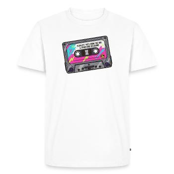 Neon Cassette Playlist 90s - Men's Premium Organic T-Shirt - white - Front - Nico (187cm)