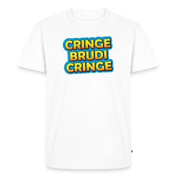 Cring Brudi Cring Graphique néon - T-shirt Premium bio Homme - blanc - Devant - Nico (187cm)