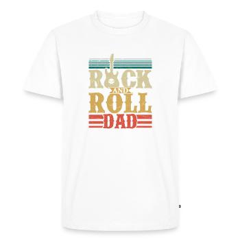 Rock 'n Roll Dad Rock Band Guitare Musique - T-shirt Premium bio Homme - blanc - Devant - Nico (187cm)