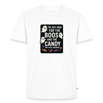 Halloween - Fantômes Amusants - T-shirt Premium bio Homme - blanc - Devant - Nico (187cm)