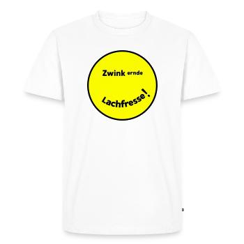 Winking Laugh Mouth - Men's Premium Organic T-Shirt - white - Front - Nico (187cm)