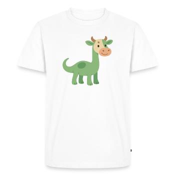 Dinosaur with cowhide head - Men's Premium Organic T-Shirt - white - Front - Nico (187cm)