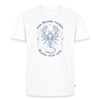 Scorpion Passion Signe du zodiaque Cadeau Astrologie Art - T-shirt Premium bio Homme - blanc - Devant - Nico (187cm)