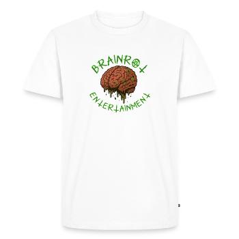 Brainrot Entertainment – Rotten Mind Design - T-shirt Premium bio Homme - blanc - Devant - Nico (187cm)