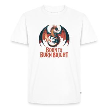 Dragon – Born to Burn Bright - Men's Premium Organic T-Shirt - white - Front - Nico (187cm)