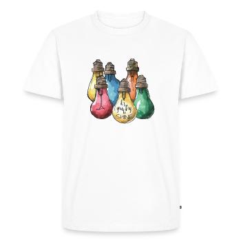 C’est votre jour pour briller – Soyez la lumière ! - T-shirt Premium bio Homme - blanc - Devant - Nico (187cm)
