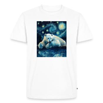 Polar Bear Bear Bears Van Gogh Style Starry Night - Men's Premium Organic T-Shirt - white - Front - Nico (187cm)
