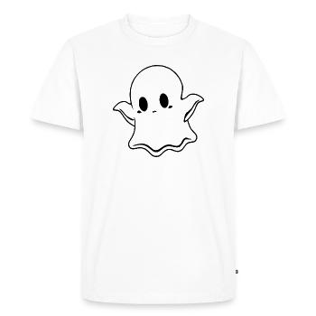 Halloween T-shirt Ghost spooky cute shirt - Men's Premium Organic T-Shirt - white - Front - Nico (187cm)
