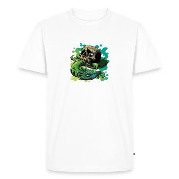 Crâne Serpent Néon - T-shirt Premium bio Homme - blanc - Devant - Nico (187cm)