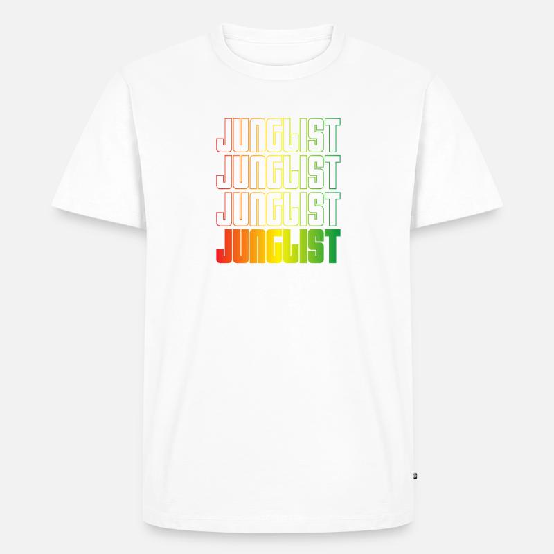 Junglist Farbverlauf Text DNB - Männer Premium Bio T-Shirt - Weiß