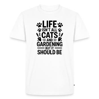 Jardin Dire Chat Drôle Jardinage Cadeau - T-shirt Premium bio Homme - blanc - Devant - Nico (187cm)