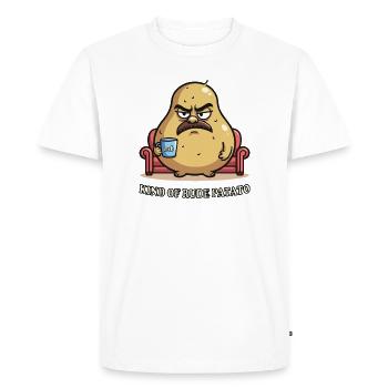 Kind of Rude Potato Grumpy Cartoon Design - T-shirt Premium bio Homme - blanc - Devant - Nico (187cm)