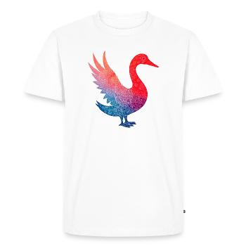 Flamant coloré motif fleurs - T-shirt Premium bio Homme - blanc - Devant - Nico (187cm)