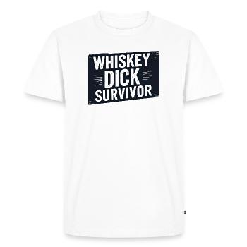 Whiskey Dick Survivor Dirty Humor Naughty Drec - Men's Premium Organic T-Shirt - white - Front - Nico (187cm)