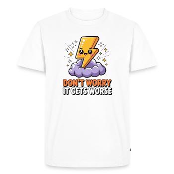 Ne vous inquiétez pas, ça empire - T-Shirt drôle - T-shirt Premium bio Homme - blanc - Devant - Nico (187cm)