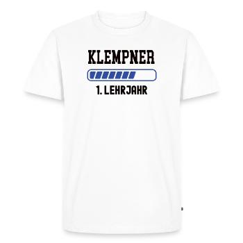 Apprentissage de plombier 1ère année d’apprentissage de plombier - T-shirt Premium bio Homme - blanc - Devant - Nico (187cm)