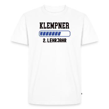 Apprentissage de plombier 2ème année d’apprentissage en plomberie - T-shirt Premium bio Homme - blanc - Devant - Nico (187cm)