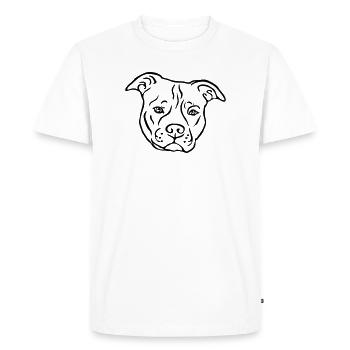 American Satffordshire Terrier Head - Men's Premium Organic T-Shirt - white - Front - Nico (187cm)