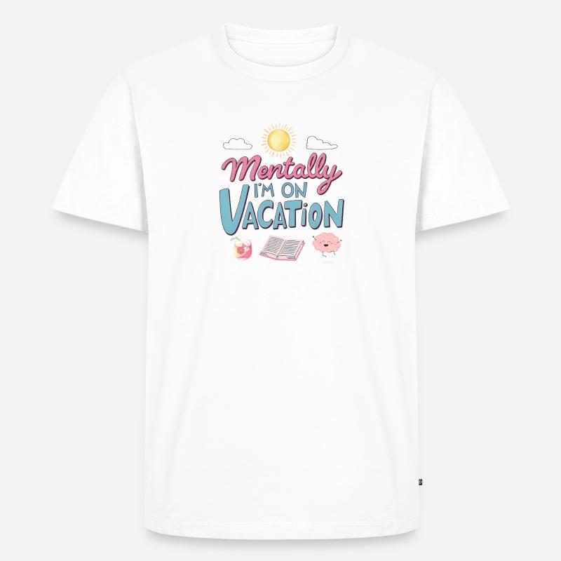 Mentally Somewhere Else Retro Design - Männer Premium Bio T-Shirt - Weiß