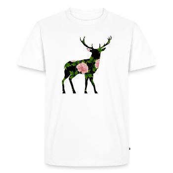Cerf - T-shirt Premium bio Homme - blanc - Devant - Nico (187cm)