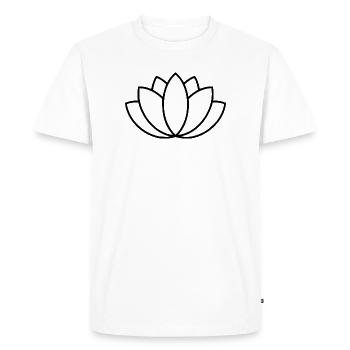 Lotus Flower Line Art - Men's Premium Organic T-Shirt - white - Front - Nico (187cm)