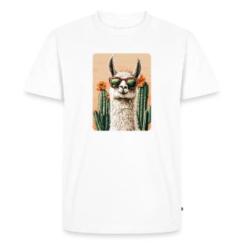lama - T-shirt Premium bio Homme - blanc - Devant - Nico (187cm)