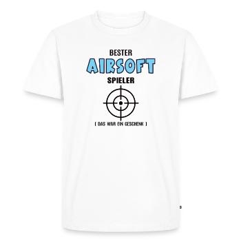 Joueur d’Airsoft Meilleur anniversaire d’Airsoft - T-shirt Premium bio Homme - blanc - Devant - Nico (187cm)