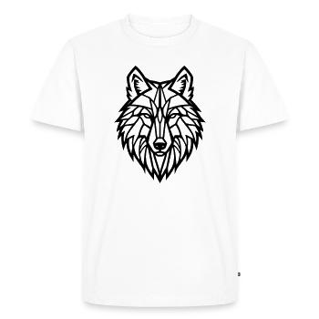 Mystic Wolf – Nature sauvage et liberté - T-shirt Premium bio Homme - blanc - Devant - Nico (187cm)