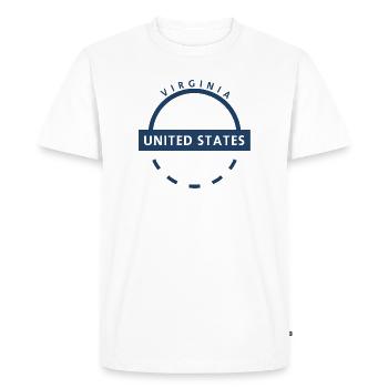 Virginia State Badge Blue - Men's Premium Organic T-Shirt - white - Front - Nico (187cm)