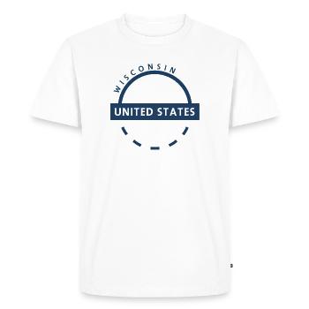 Wisconsin États-Unis Arc Badge - T-shirt Premium bio Homme - blanc - Devant - Nico (187cm)