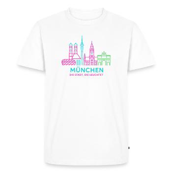 Silhouette néon de Munich - T-shirt Premium bio Homme - blanc - Devant - Nico (187cm)