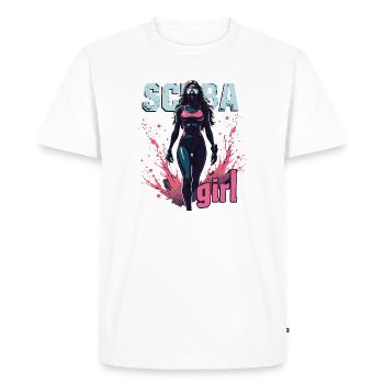 Scuba Girl Diver Design - Men's Premium Organic T-Shirt - white - Front - Nico (187cm)