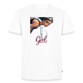 Scuba Girl Diver Design - Men's Premium Organic T-Shirt - white - Front - Nico (187cm)