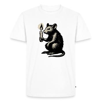 Mouse candlelight - Men's Premium Organic T-Shirt - white - Front - Nico (187cm)