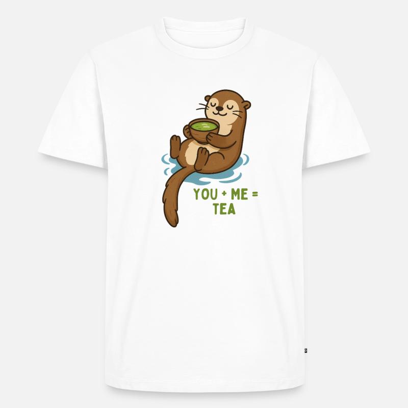Otter tee Duo Du & Ich - Männer Premium Bio T-Shirt - Weiß