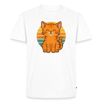 Ambiance rétro de chat - T-shirt Premium bio Homme - blanc - Devant - Nico (187cm)