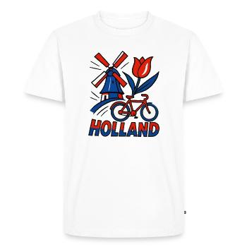 Holland windmill tulip bicycle - Men's Premium Organic T-Shirt - white - Front - Nico (187cm)
