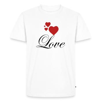 Red hearts with love - Men's Premium Organic T-Shirt - white - Front - Nico (187cm)